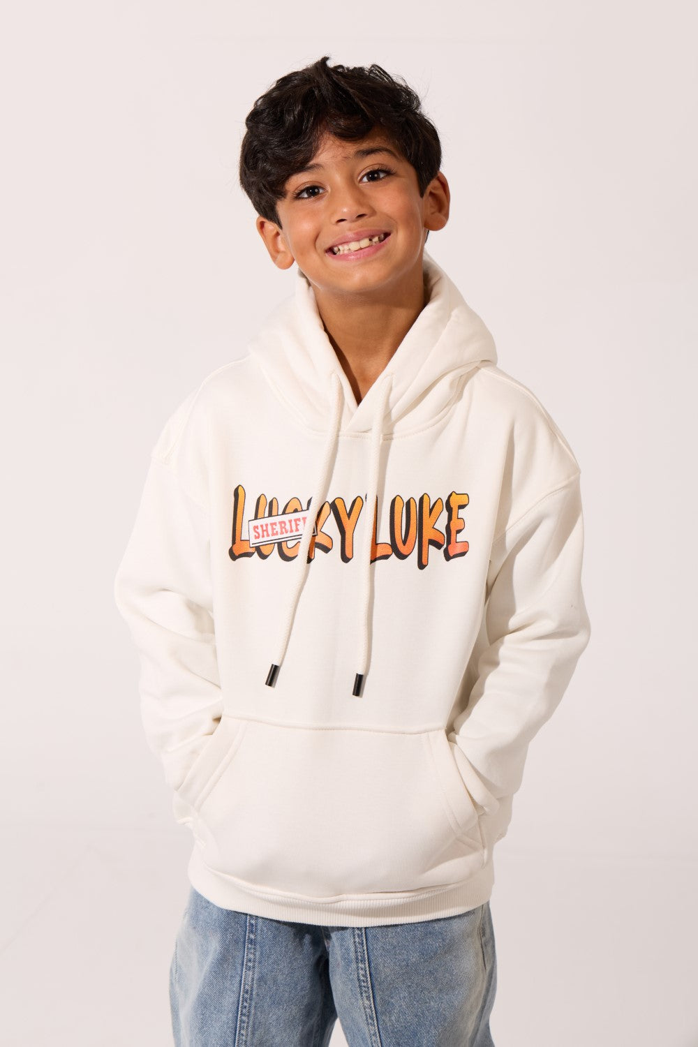 Boy's Oversized Graphic Print Milton Hooded Sweatshirt