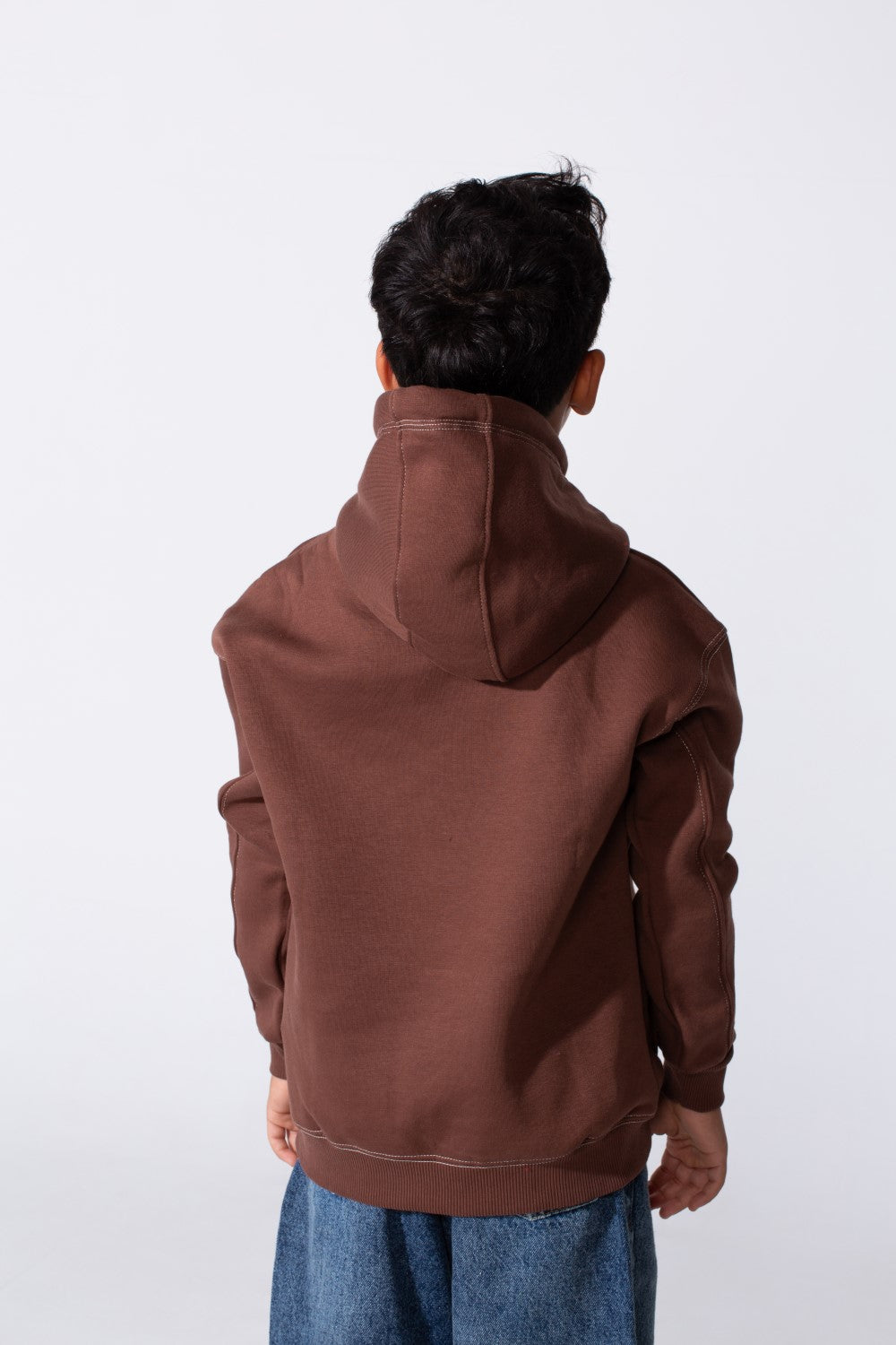 Boy's Milton Oversized Hood Sweatshirt With Text Print On The Front Long Sleeves