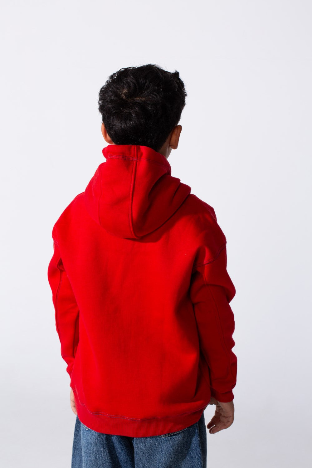 Boy's Milton Oversized Hood Sweatshirt With Text Print On The Front Long Sleeves