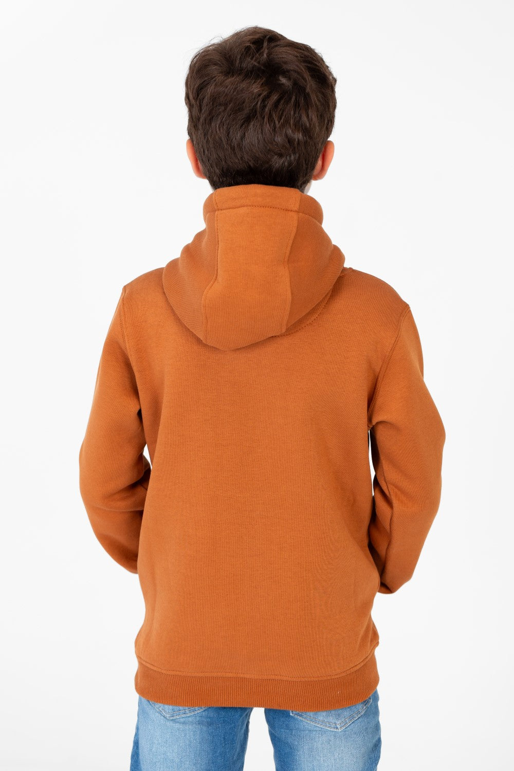 Boy's Basic Plain Hoodie Sweatshirt With Kangaroo Pocket