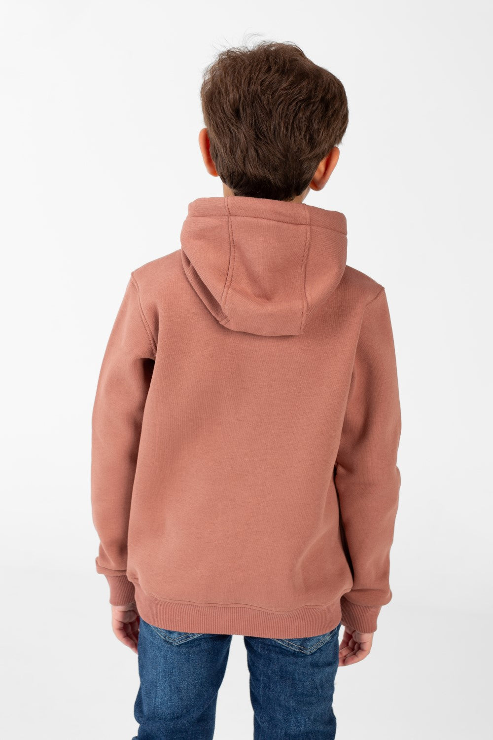 Boy's Basic Plain Hoodie Sweatshirt With Kangaroo Pocket