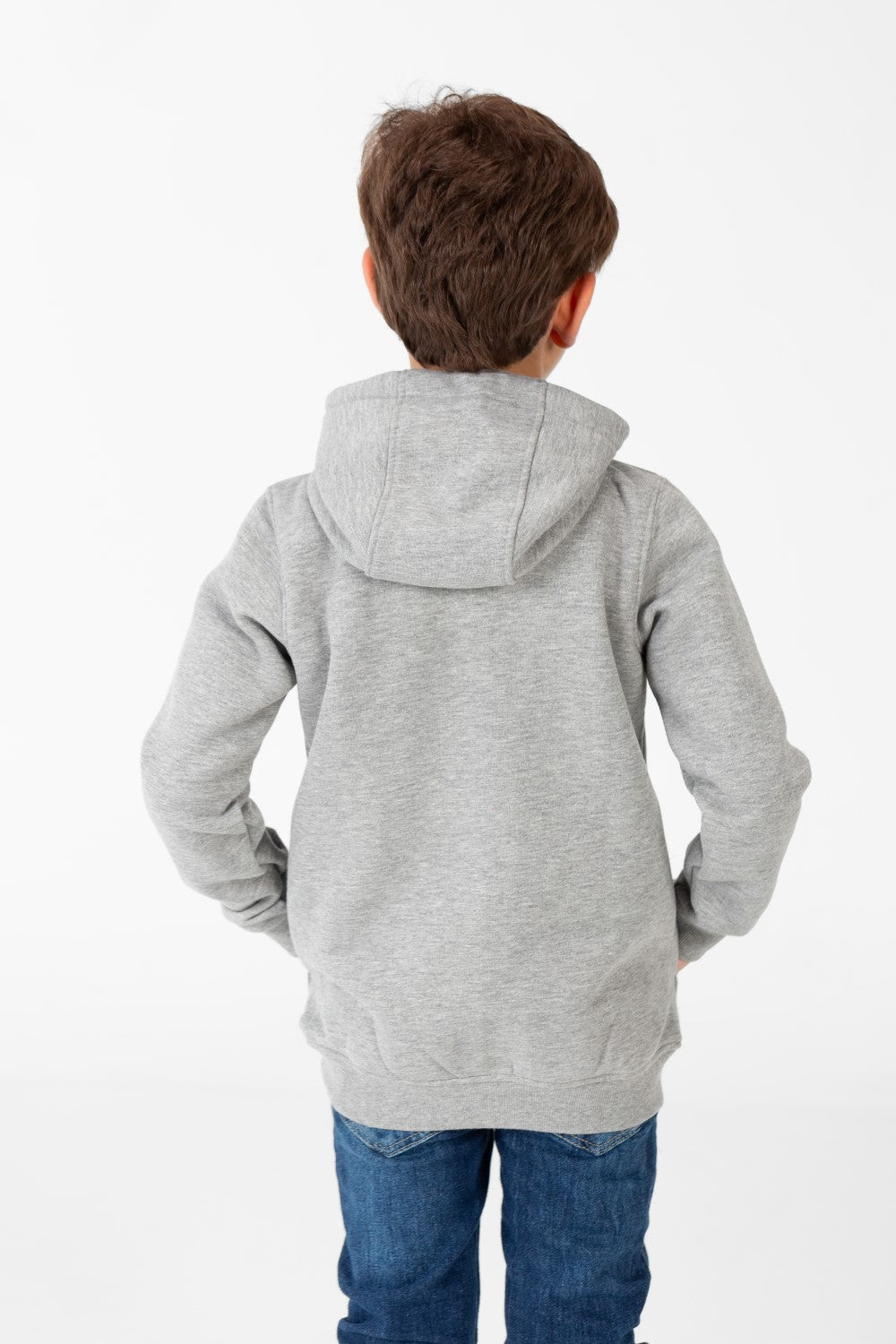 Boy's Basic Plain Hoodie Sweatshirt With Kangaroo Pocket