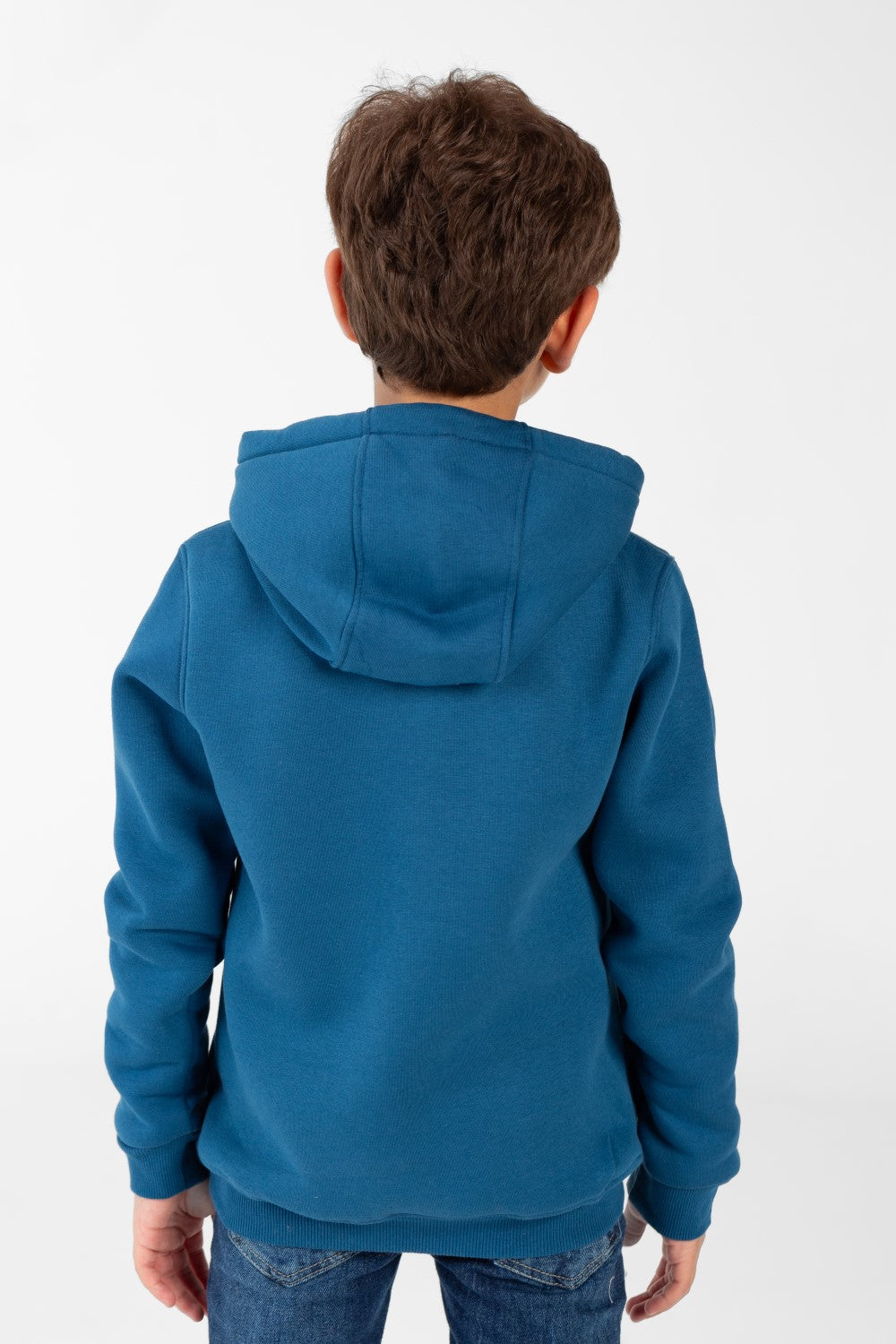 Boy's Basic Plain Hoodie Sweatshirt With Kangaroo Pocket