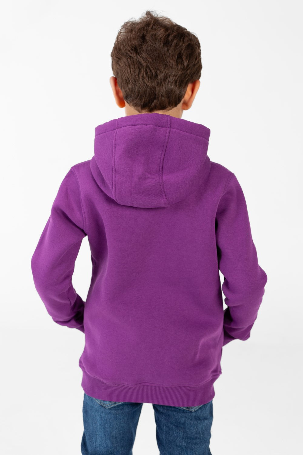 Boy's Basic Plain Hoodie Sweatshirt With Kangaroo Pocket