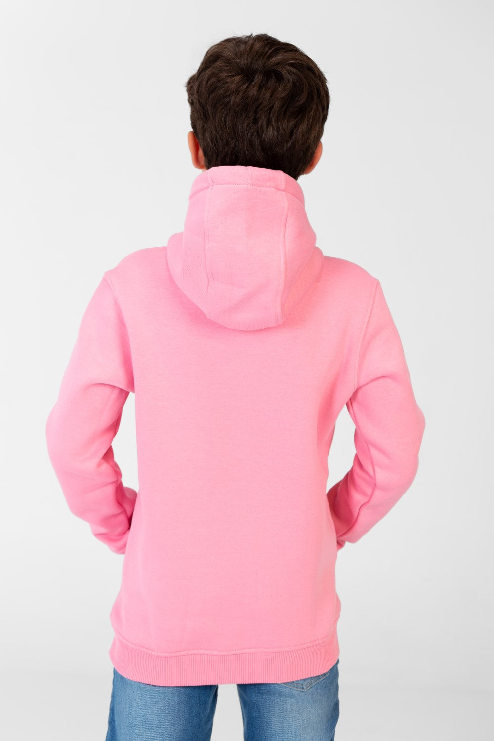 Boy's Basic Plain Hoodie Sweatshirt With Kangaroo Pocket