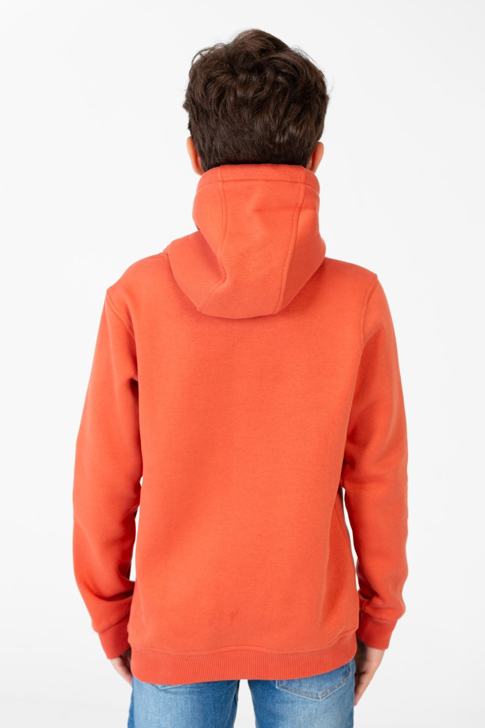 Boy's Basic Plain Hoodie Sweatshirt With Kangaroo Pocket
