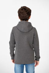 سويت شيرت بغطاء رأس أساسي بسحاب كامل وجيوب للأولاد