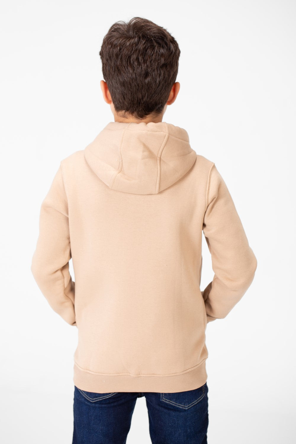 سويت شيرت بغطاء رأس أساسي بسحاب كامل وجيوب للأولاد