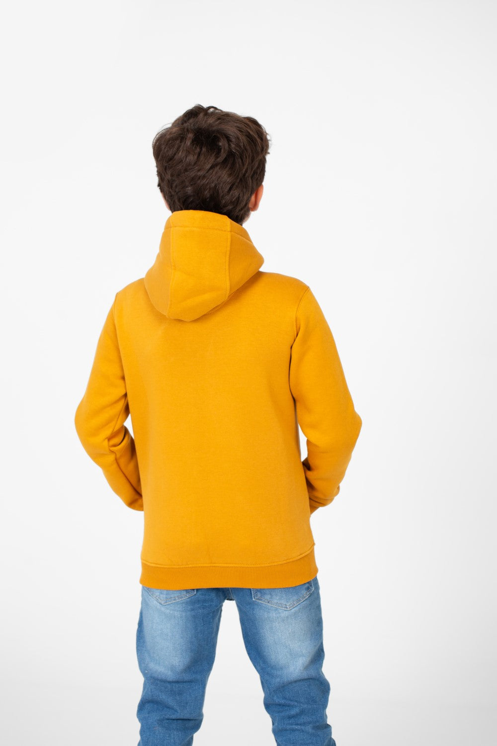 سويت شيرت بغطاء رأس أساسي بسحاب كامل وجيوب للأولاد