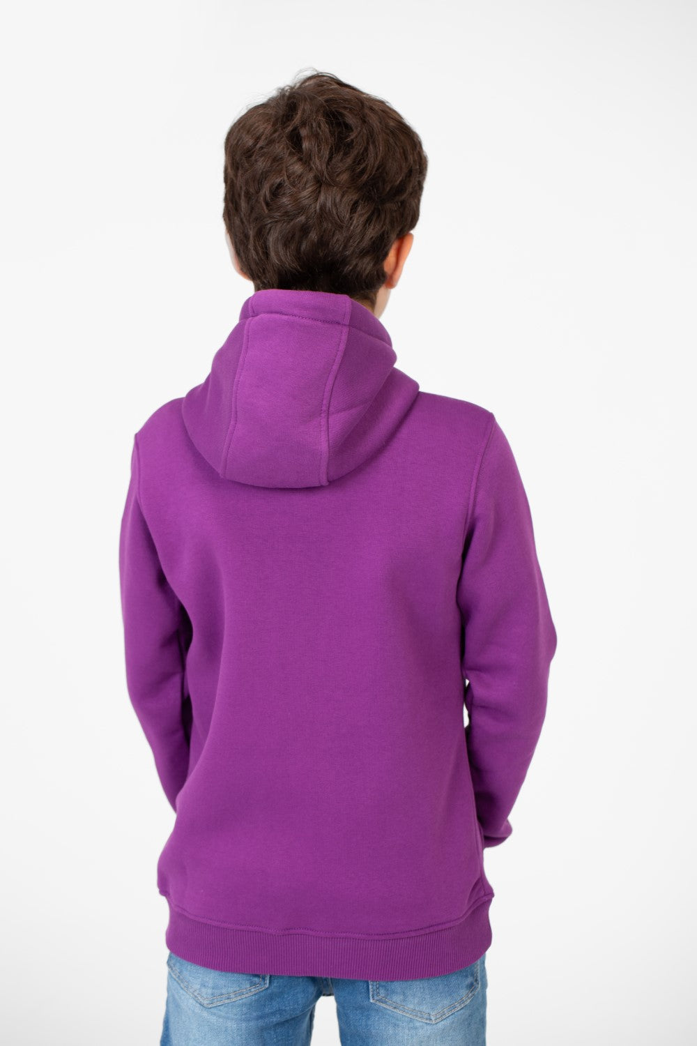 سويت شيرت بغطاء رأس أساسي بسحاب كامل وجيوب للأولاد