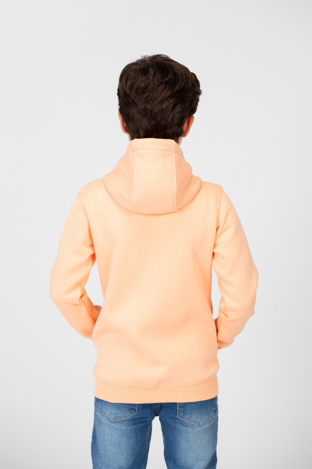 سويت شيرت بغطاء رأس أساسي بسحاب كامل وجيوب للأولاد