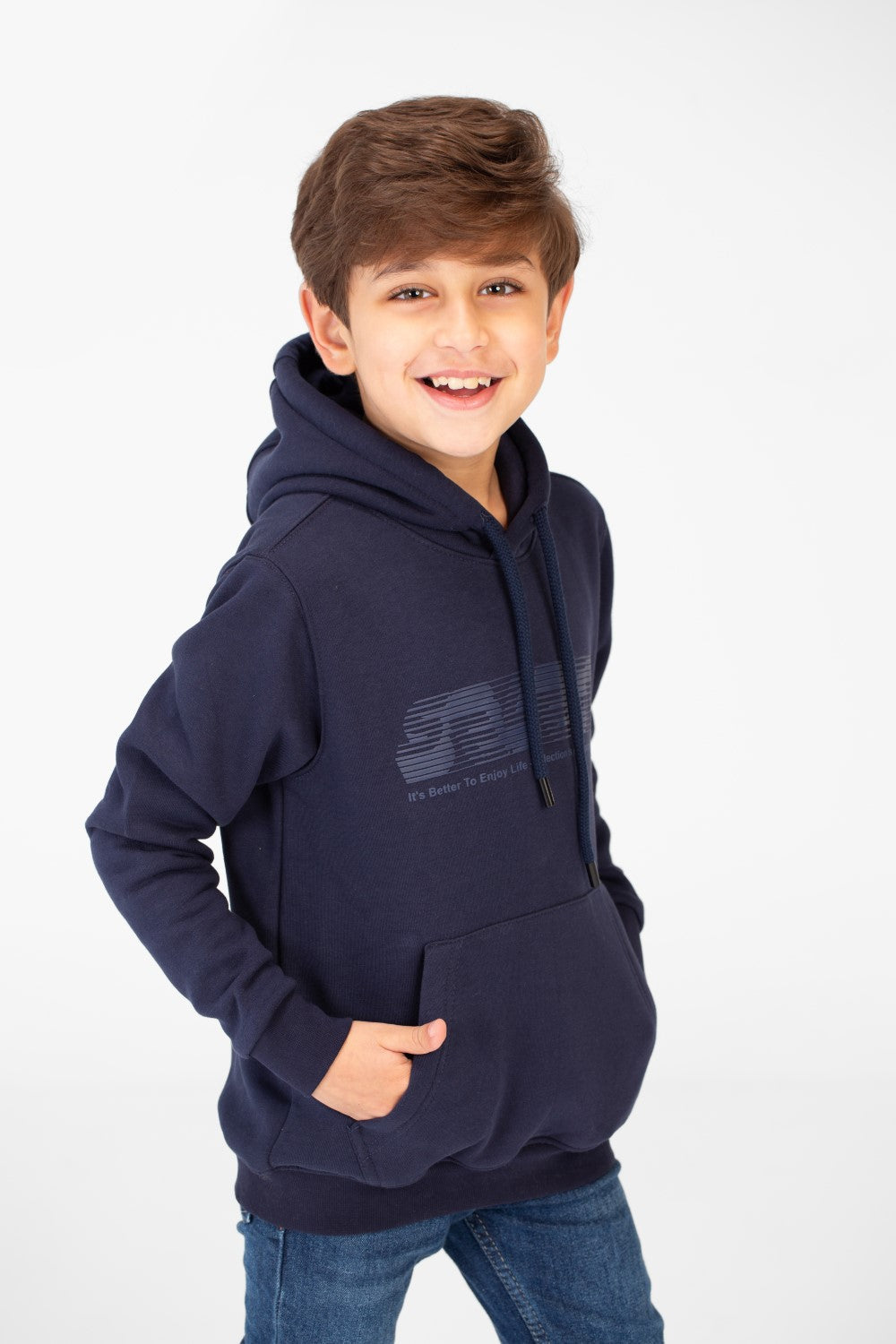 Boy's Milton Hood Sweatshirt With Front Print