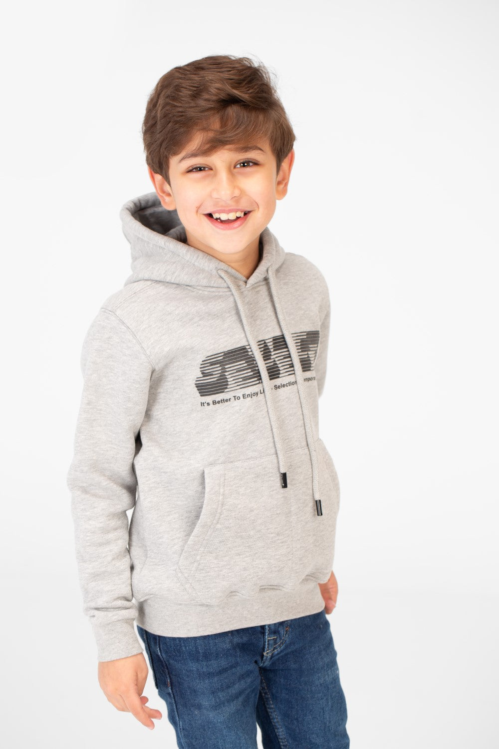 Boy's Milton Hood Sweatshirt With Front Print