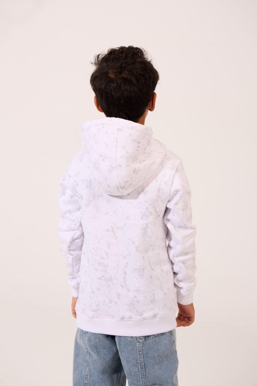 Boy's Slim Fit Melton Hooded Sweatshirt With A Front Pocket