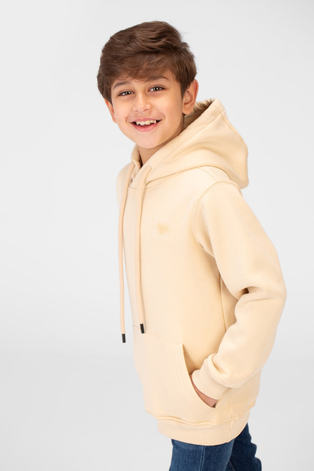 Boy's Basic Tomato Sweatshirt With Kangaroo Pocket