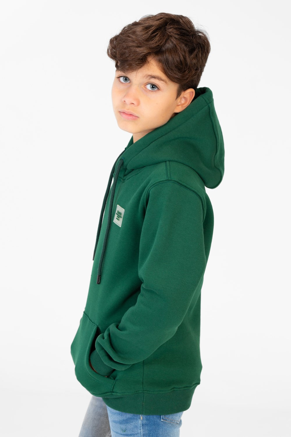 Boy's Basic Tomato Sweatshirt With Kangaroo Pocket