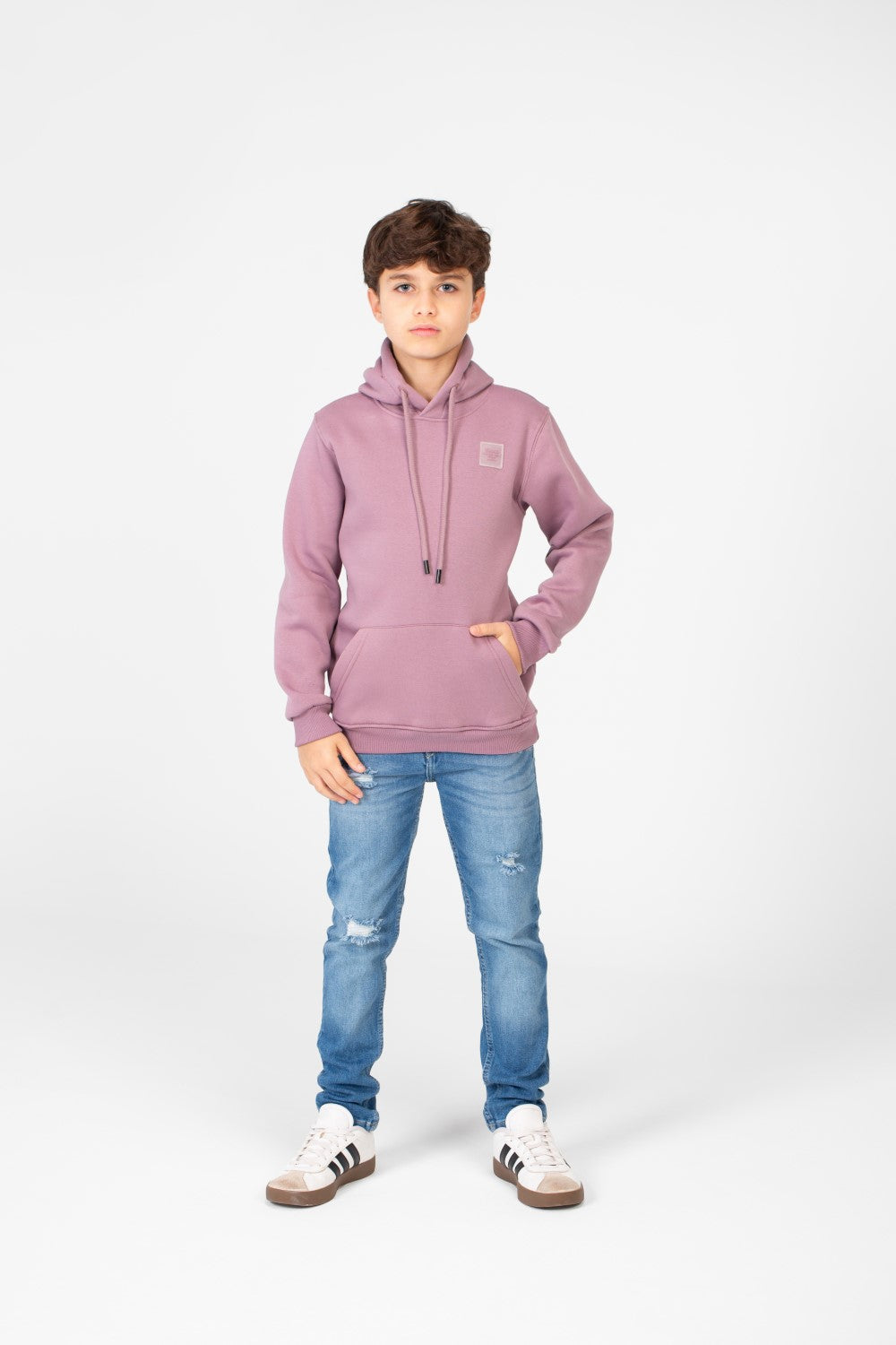 Boy's Basic Tomato Sweatshirt With Kangaroo Pocket
