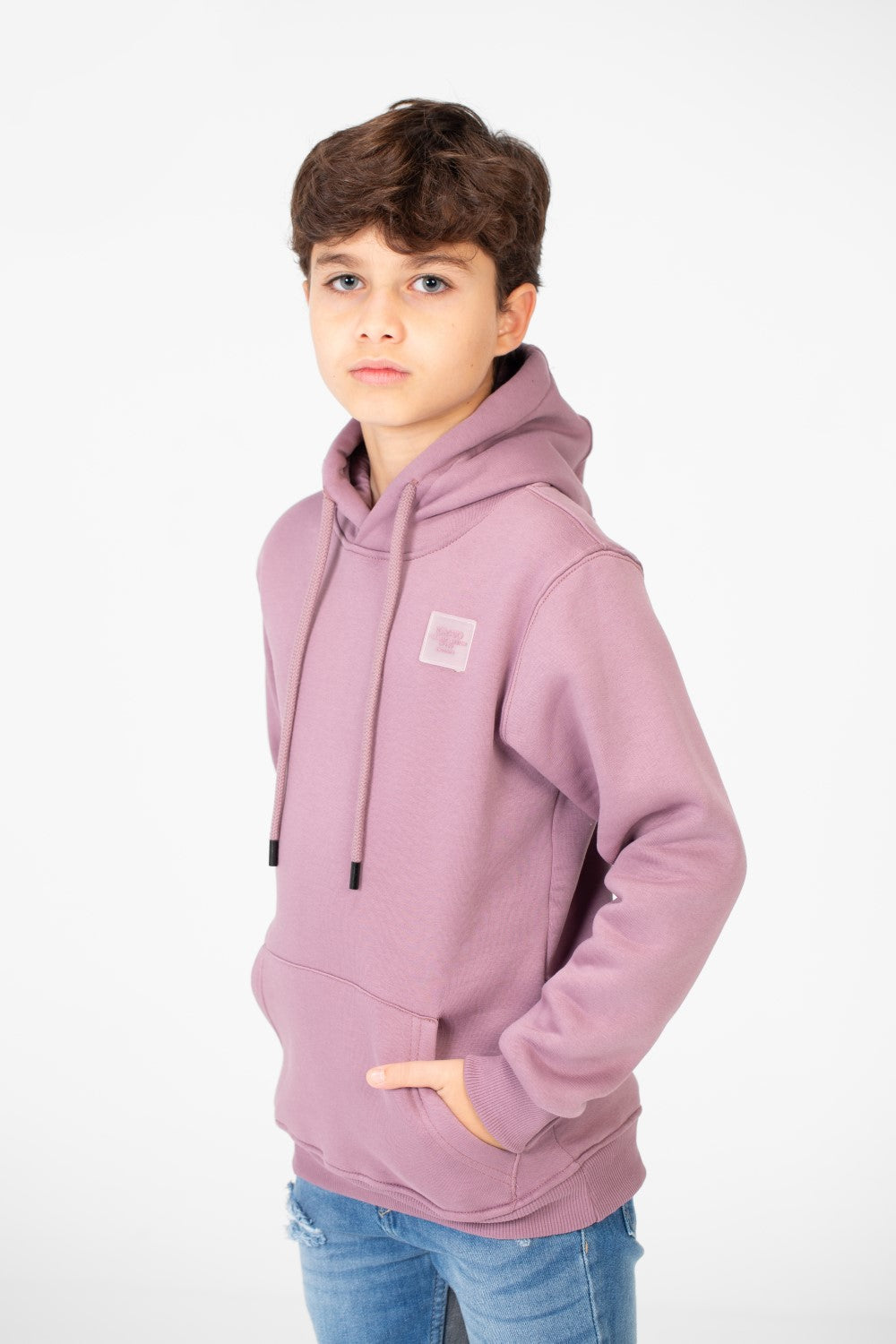 Boy's Basic Tomato Sweatshirt With Kangaroo Pocket