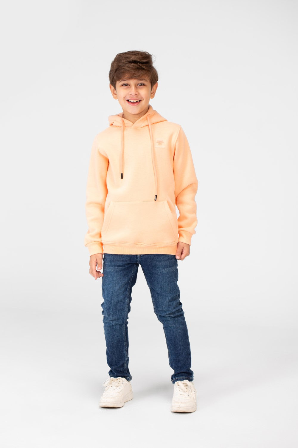 Boy's Basic Tomato Sweatshirt With Kangaroo Pocket