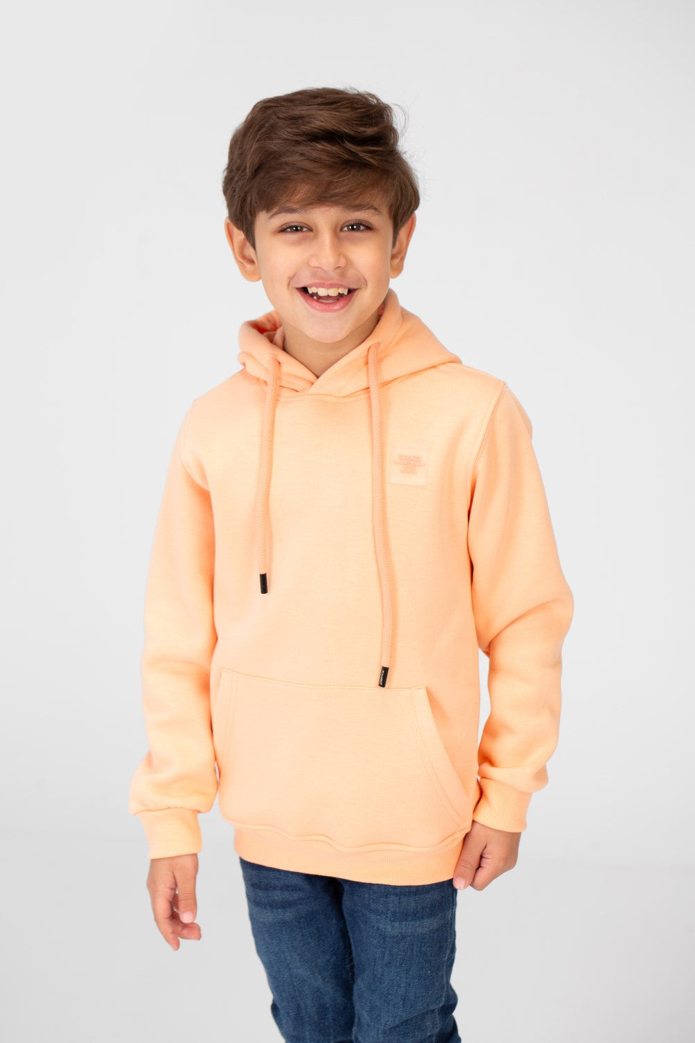 Boy's Basic Tomato Sweatshirt With Kangaroo Pocket