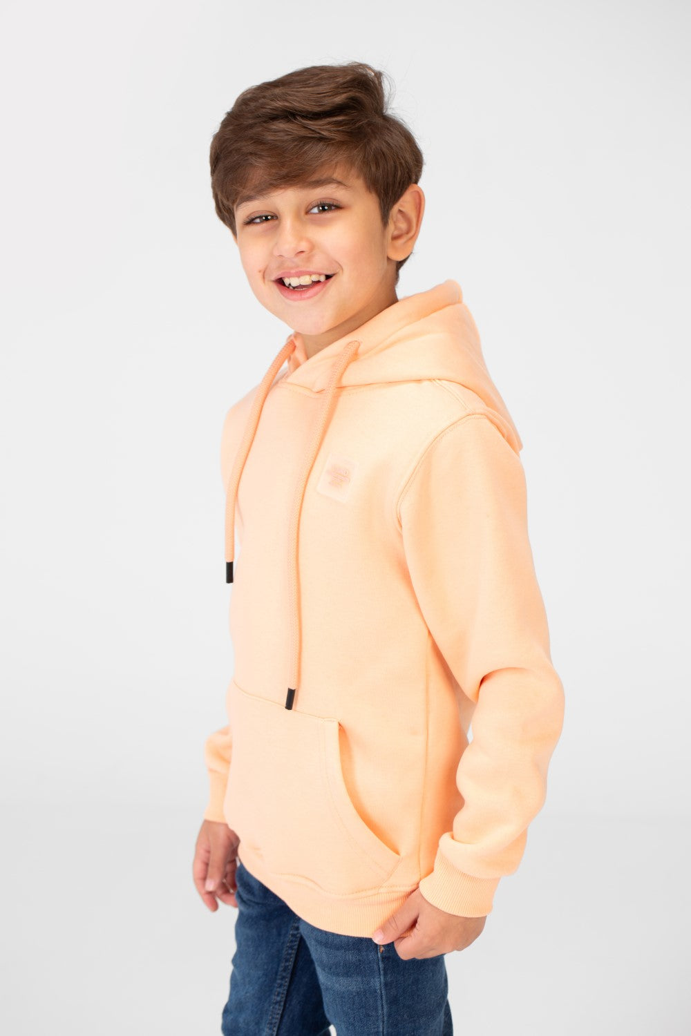 Boy's Basic Tomato Sweatshirt With Kangaroo Pocket