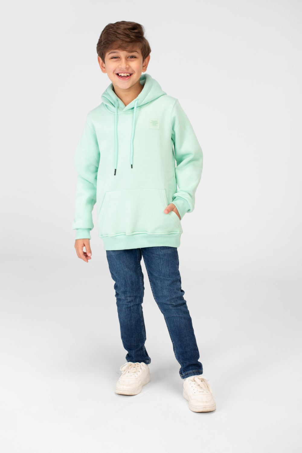 Boy's Basic Tomato Sweatshirt With Kangaroo Pocket