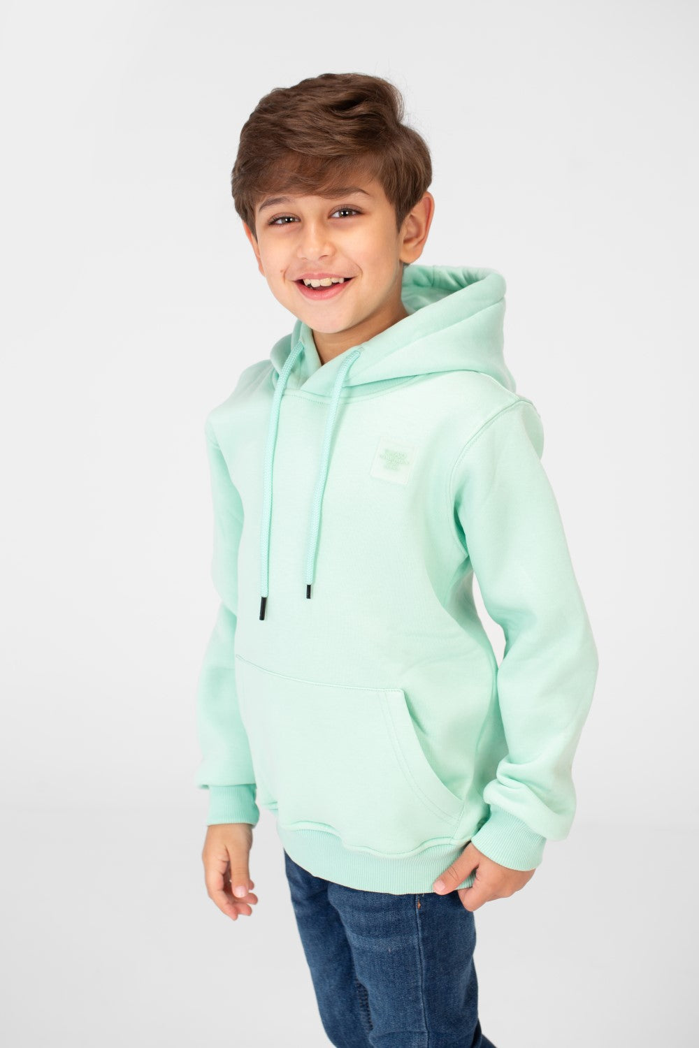 Boy's Basic Tomato Sweatshirt With Kangaroo Pocket