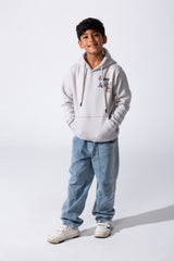 Boy's Slim Fit Melton Hoodie Sweatshirt With Mickey Mouse Print