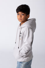 Boy's Slim Fit Melton Hoodie Sweatshirt With Mickey Mouse Print