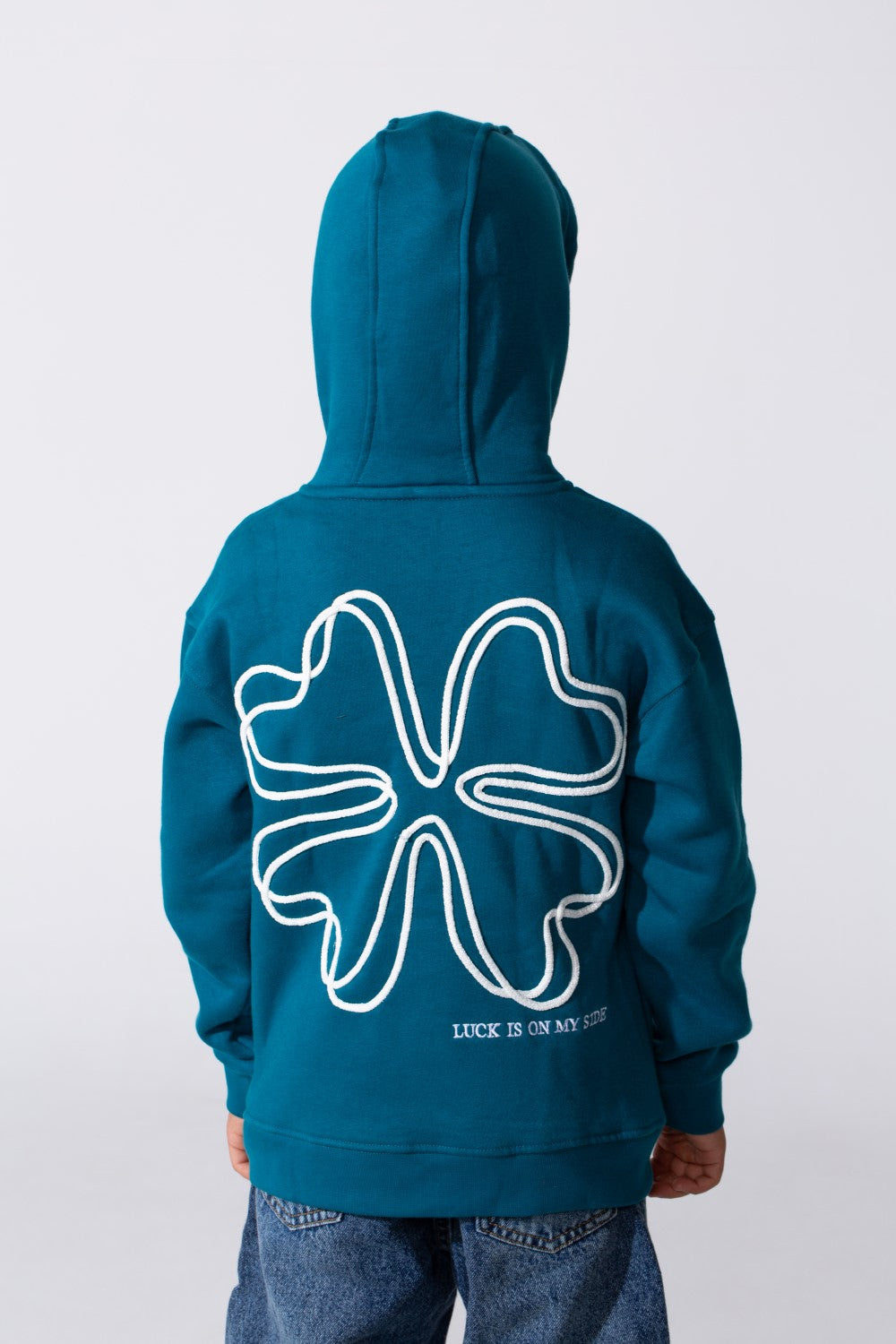 Boy's Oversized Printed Long Sleeved Melton Hoodie Sweatshirt