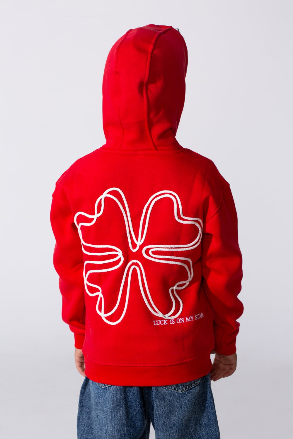 Boy's Oversized Printed Long Sleeved Melton Hoodie Sweatshirt