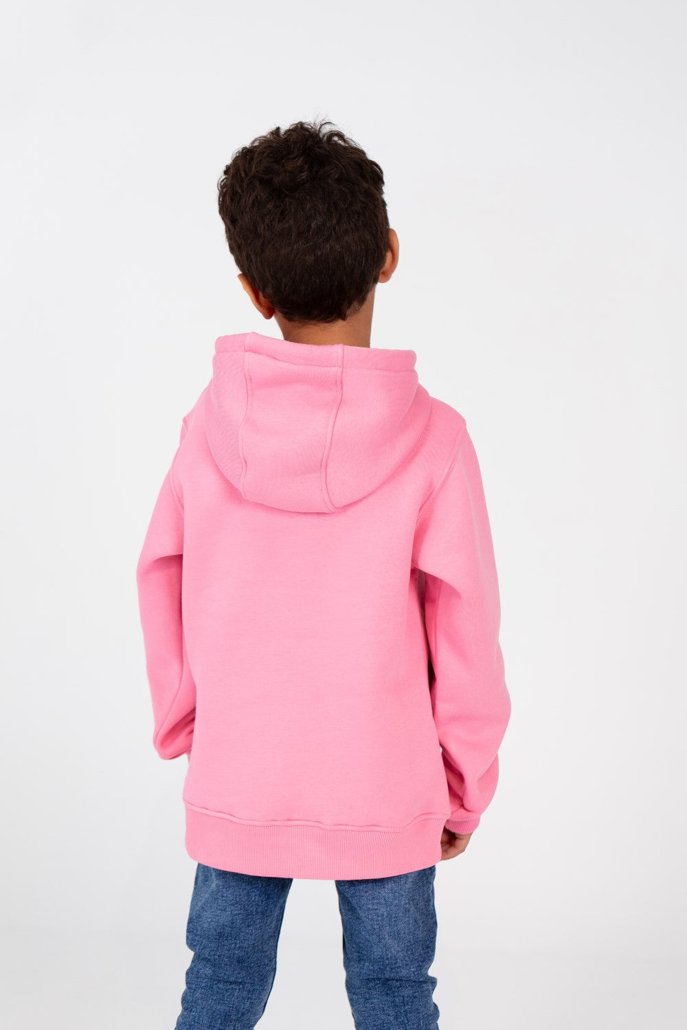 Boy's Long Sleeved Hooded Sweatshirt With Text Print On The Front