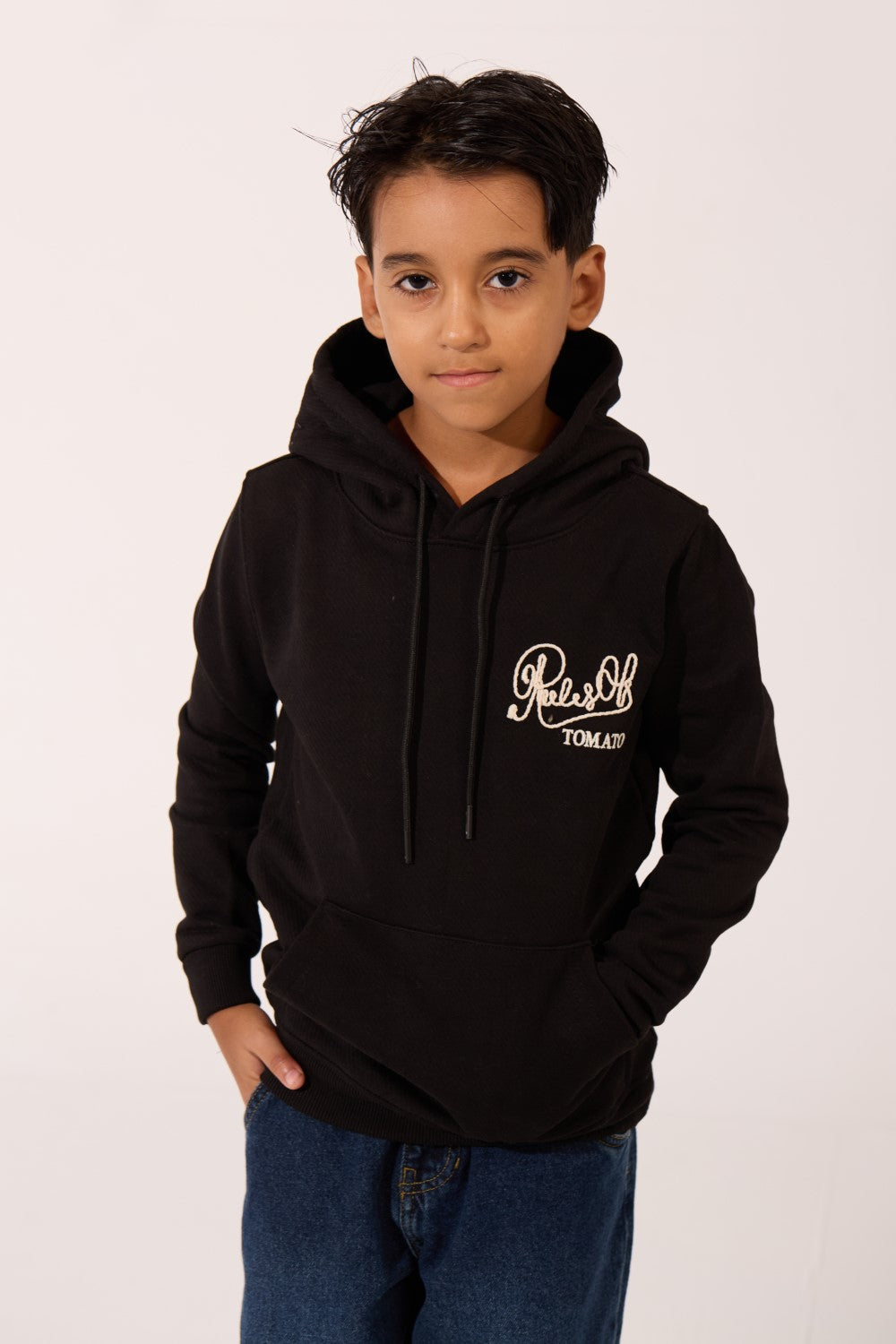 Boy's Tomato Slim Fit Sweatshirt With Front Pocket And Hood