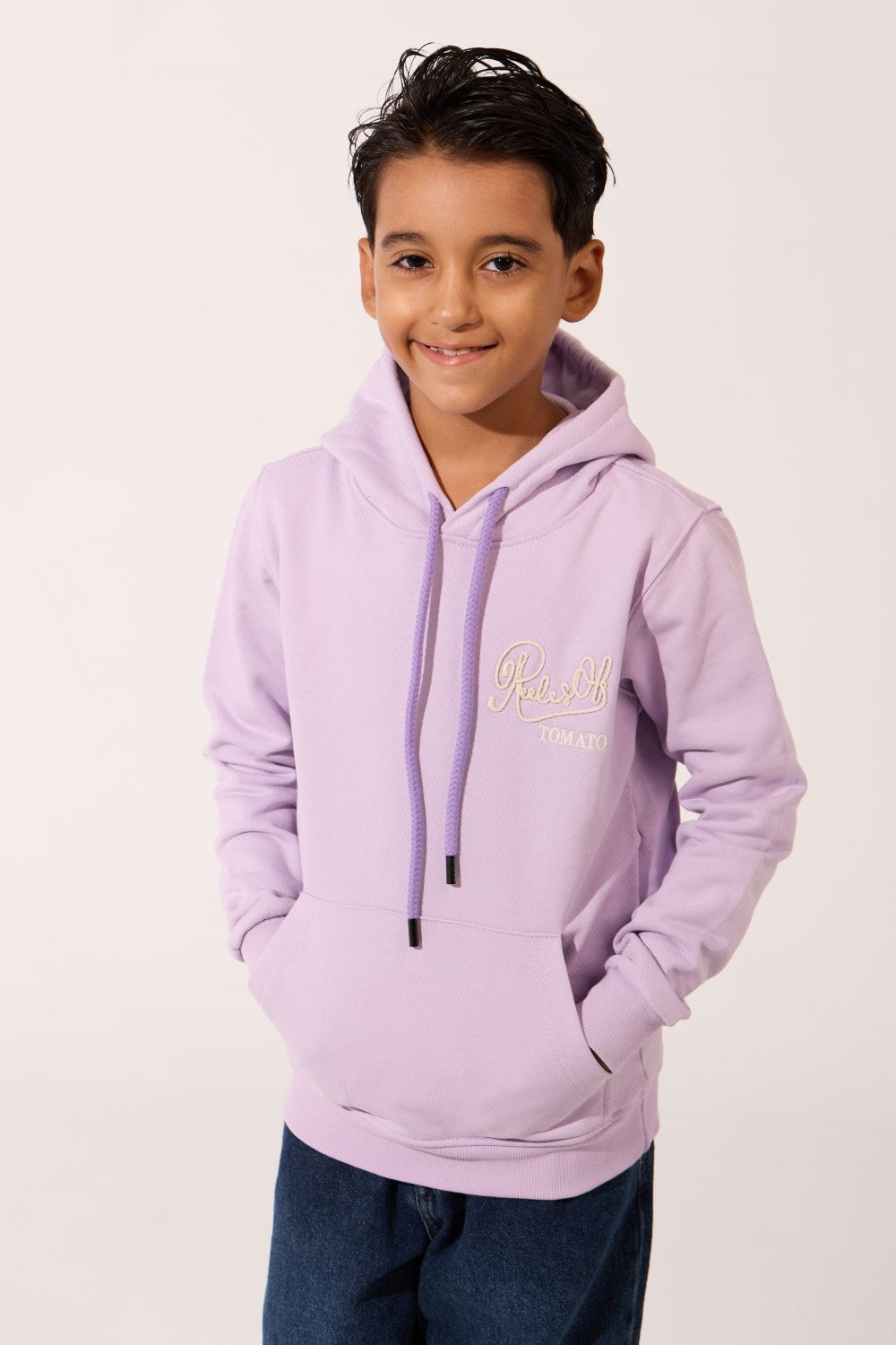 Boy's Tomato Slim Fit Sweatshirt With Front Pocket And Hood