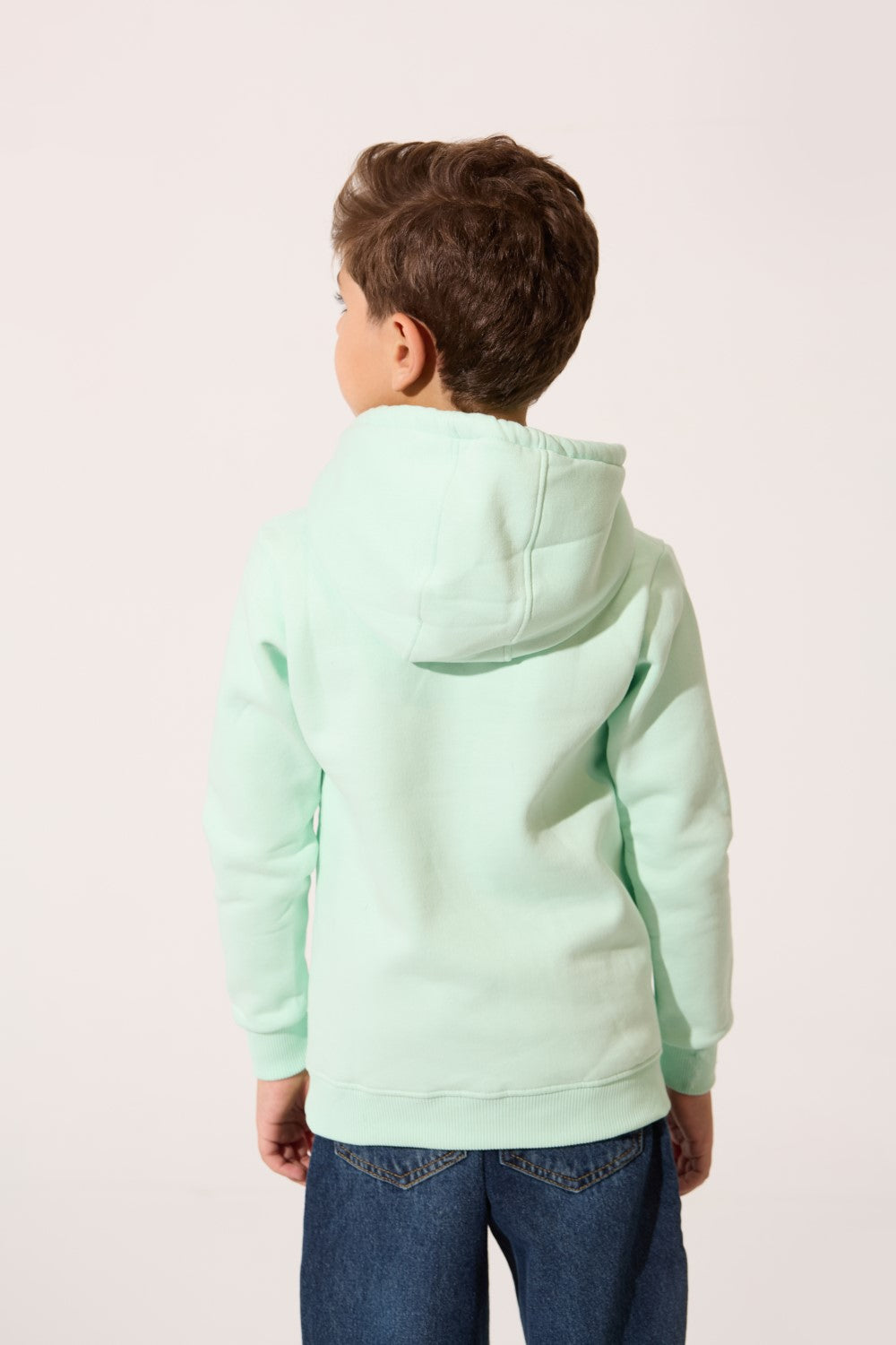 Boy's Slim Fit Long Sleeved Melton Hoodie Sweatshirt