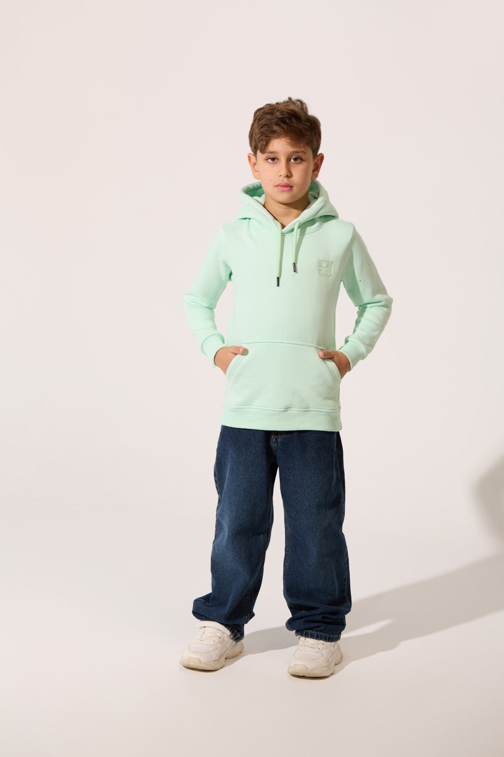 Boy's Slim Fit Long Sleeved Melton Hoodie Sweatshirt
