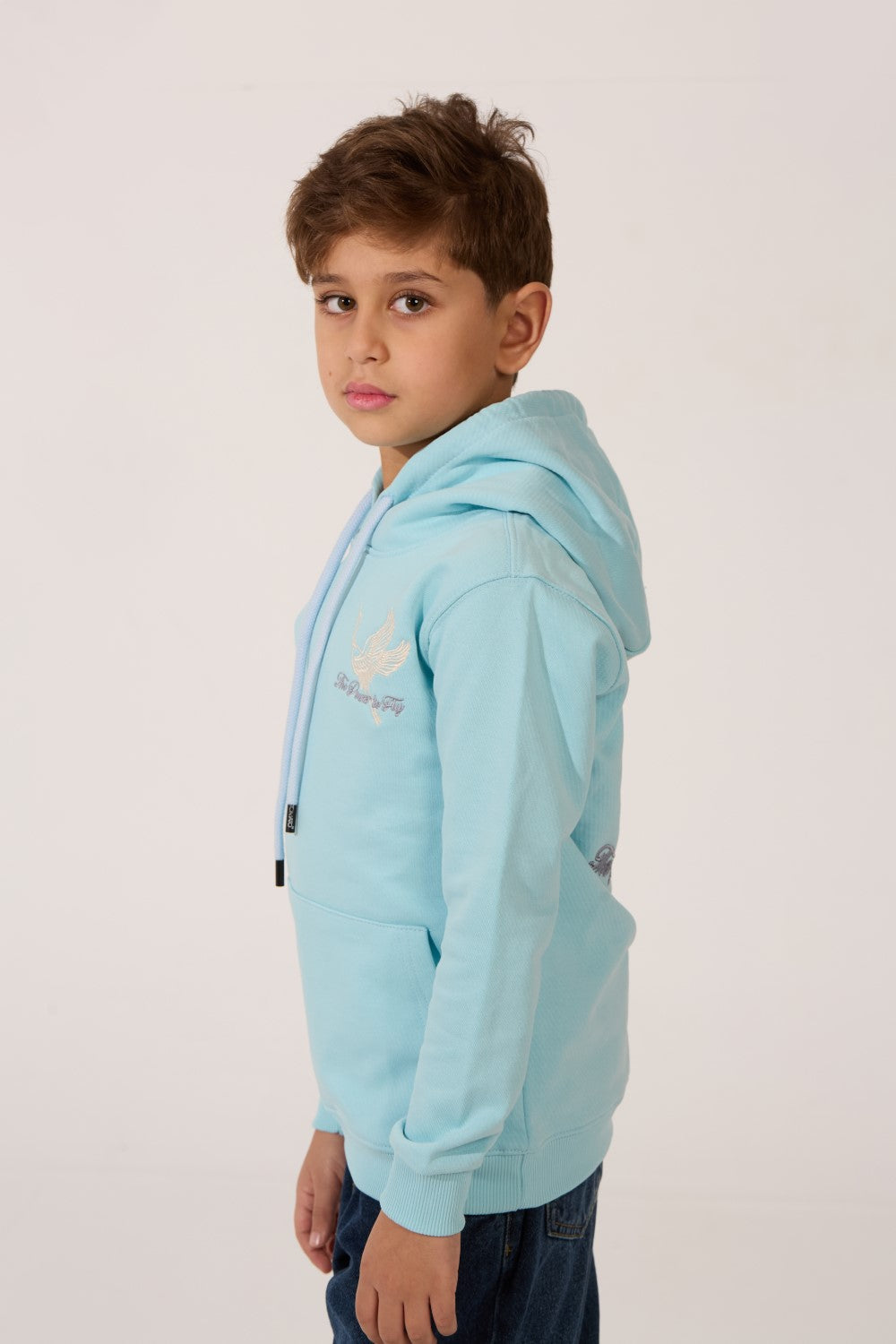 Boy's Printed Hooded Sweatshirt With Long Sleeves And Front Pocket