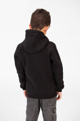 Boy's Basic Hoodie With Long Sleeves And Kangaroo Pocket