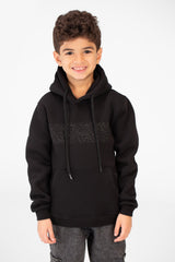 Boy's Basic Hoodie With Long Sleeves And Kangaroo Pocket