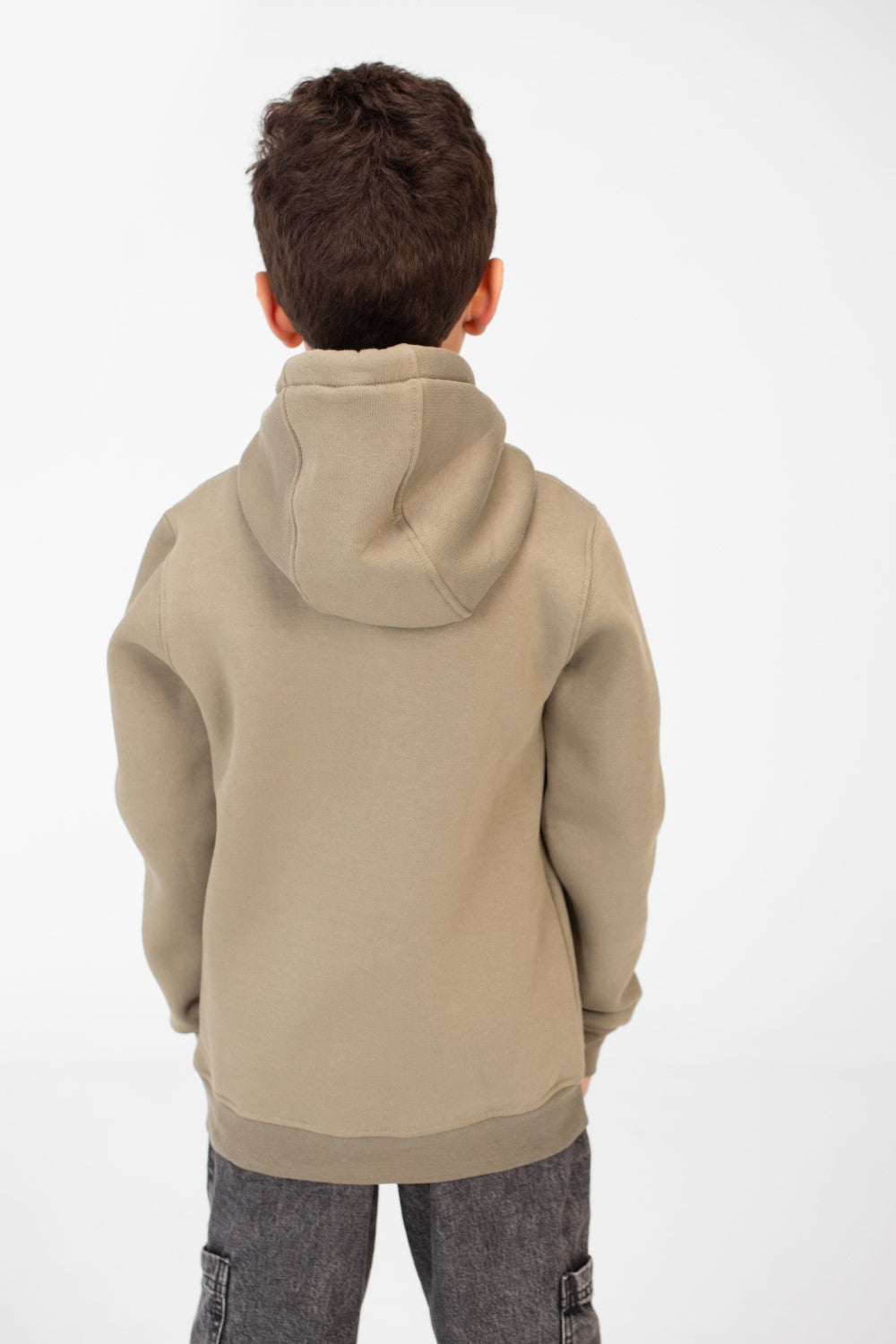 Boy's Basic Hoodie With Long Sleeves And Kangaroo Pocket
