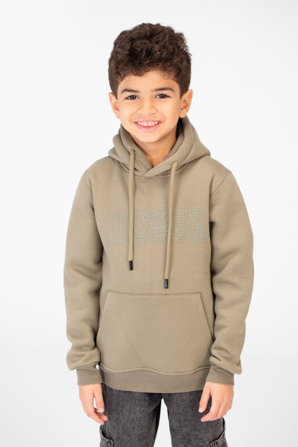 Boy's Basic Hoodie With Long Sleeves And Kangaroo Pocket