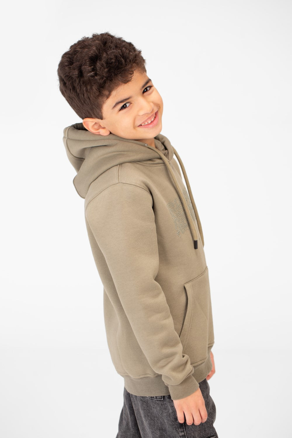 Boy's Basic Hoodie With Long Sleeves And Kangaroo Pocket