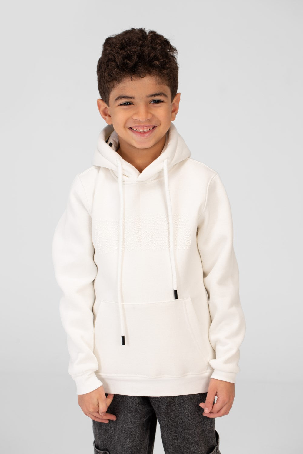 Boy's Basic Hoodie With Long Sleeves And Kangaroo Pocket