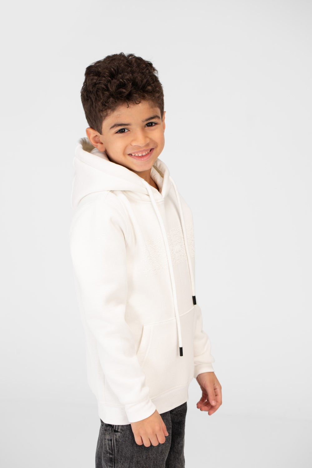 Boy's Basic Hoodie With Long Sleeves And Kangaroo Pocket