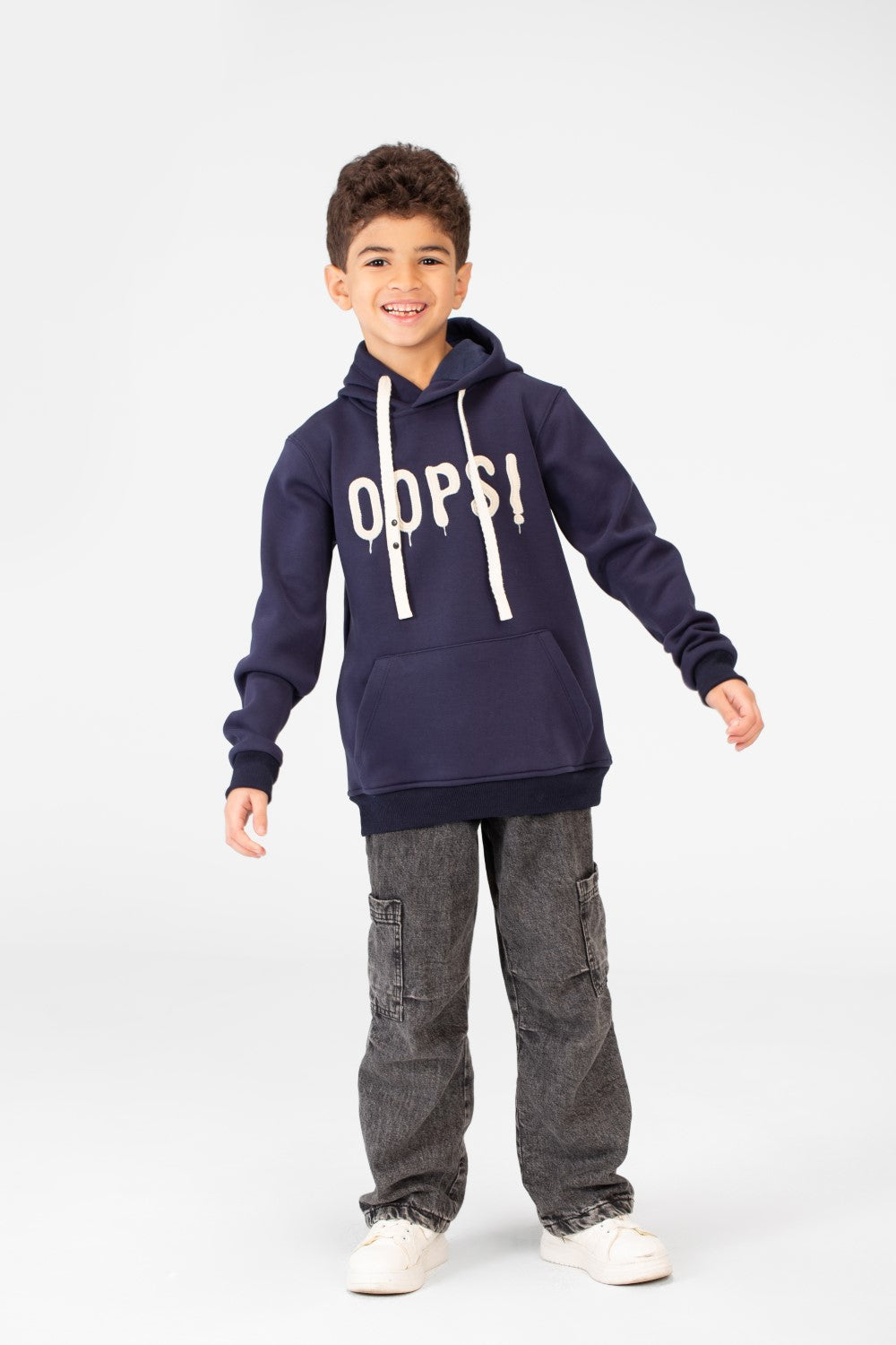 Boy's Hoodie With Kangaroo Pocket In Practical Comfortable Material