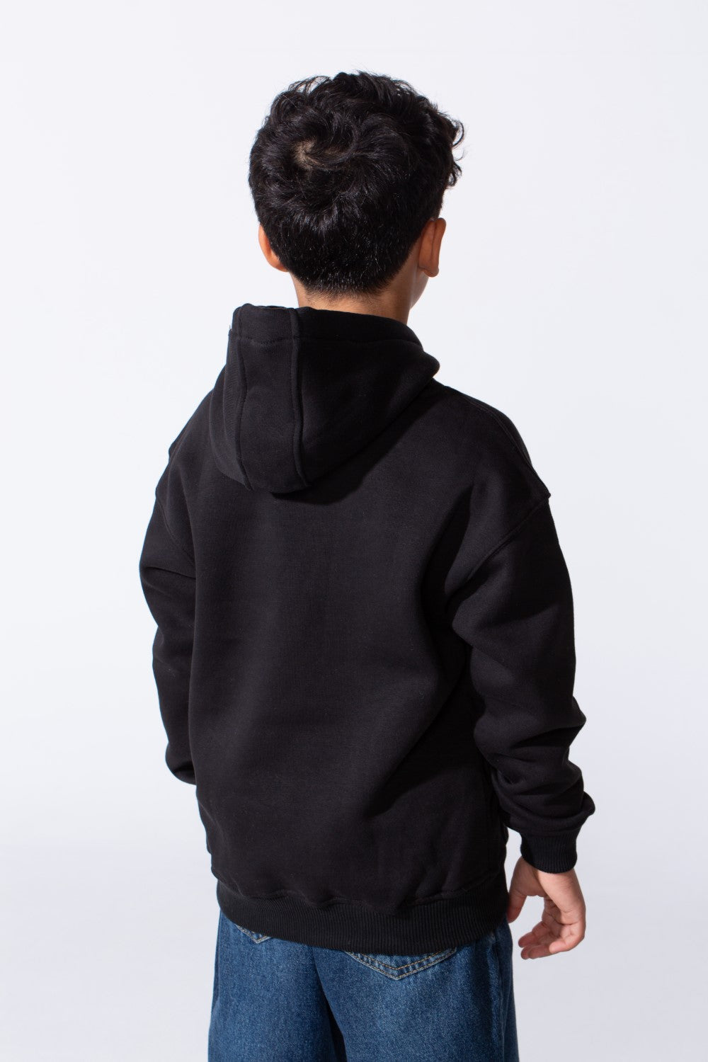 Boy's Oversized Melton Hooded Sweatshirt