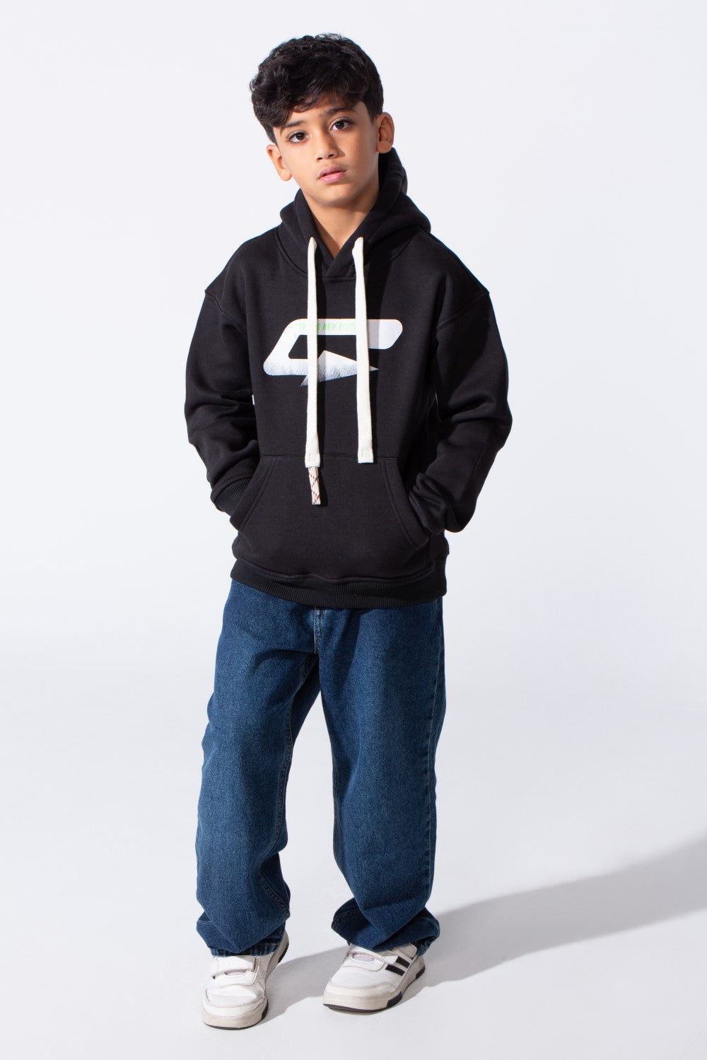 Boy's Oversized Melton Hooded Sweatshirt