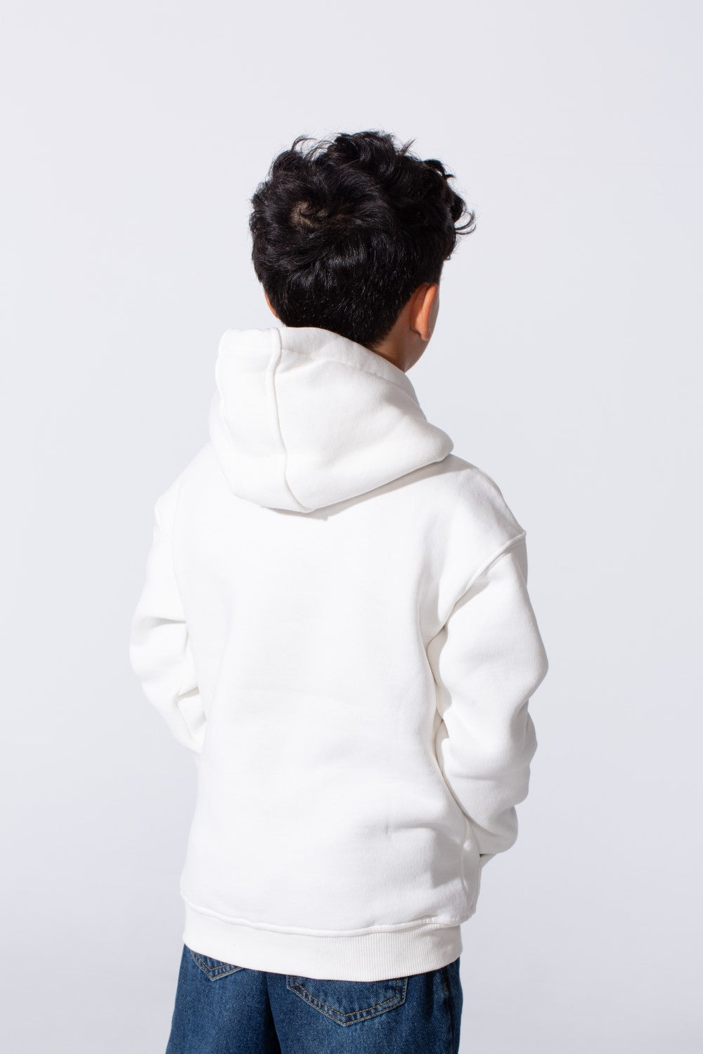 Boy's Oversized Melton Hooded Sweatshirt