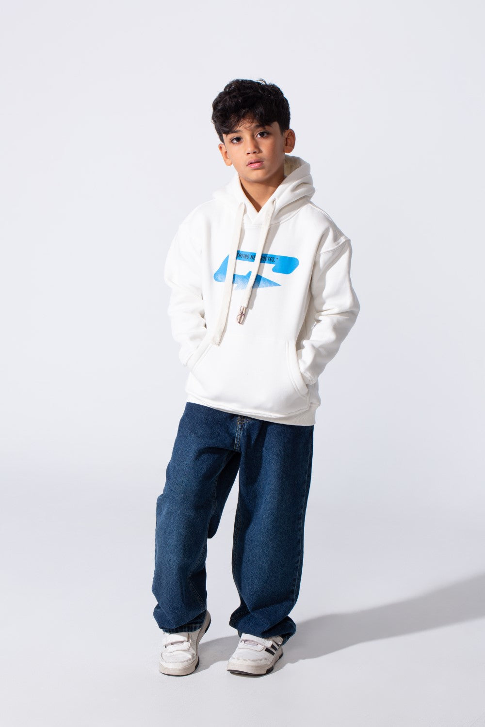 Boy's Oversized Melton Hooded Sweatshirt
