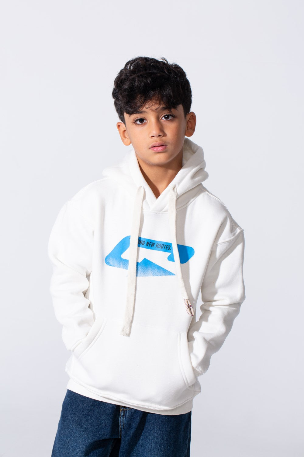 Boy's Oversized Melton Hooded Sweatshirt